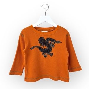 Hanna Andersson Waffle Knit Dragon Shirt Size 80 cm
